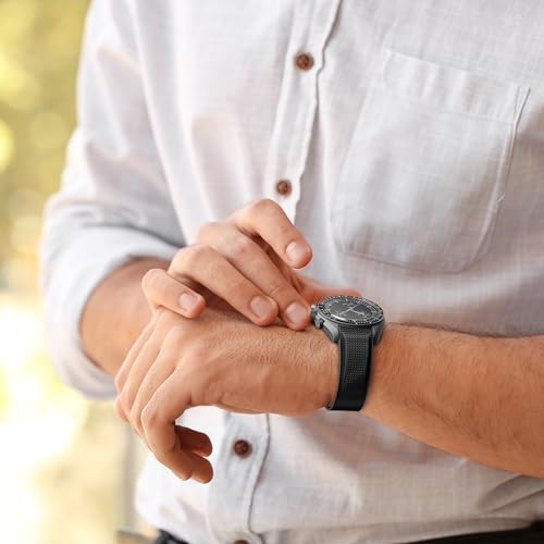 Wentokye Curved End Rubber Strap Compatible with Omega X Swatch Moonswatch Speedmaster and more 20mm Watch,Swatch Omega Moonswatch Speedmaster Watch Replacement Band Deployment Buckle Men Women(Black)