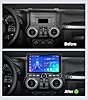 for Jeep Wrangler JK Head Unit Dodge Ram 1500 Radio | Wireless CarPlay Android Auto QLED Touch Screen Car Stereo | Single Knob Keybutton| AM/FM |Steering Wheel Control
