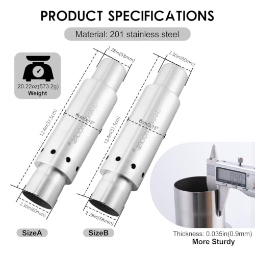 CHANGE MOORE 2.36in Secondary Combustion Chimney Pipe for Hot Tent Stove - Image 5