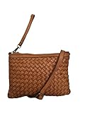 Damen leder tasche, leder tasche klein, damen ledertasche itelienische handarbeit, leder flechttasche, geflochtene ledertasche zum umhängen, Leder Clutch geflochten Masse in cm ca. L/H/ B : 27 / 18 / 2, Innen : Textilfutter, ein Steckfach mit Reißver...