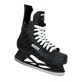 Riedell Bruin Ice Skates - Durable, Comfortable Ice Hockey Skates for Men and Women with Rugged Foam-Padded Uppers and Stainless Steel Blades - Black, Size 9