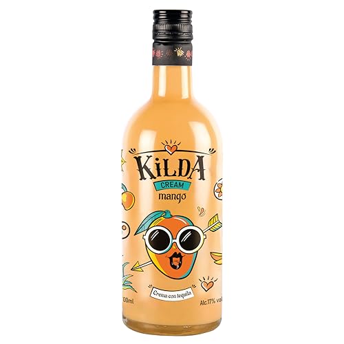 KILDA | Crema de Mango con Tequila | 700 ml | Fusión de Sabores | Tequila Mango Auténtico 17º | Sabor Tropical | La Bebida Ideal para Celebraciones y Fiestas | Crema de Tequila Sabor Mango