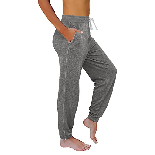 Summer Pants For Women Casual Lightweight Baggy Sweatpants With Pockets Drawstring Elastic Waist Cropped Jogger Running Pants Comfy Lounge Capris #TOP6