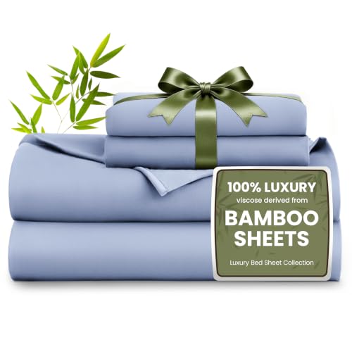 Love's Cabin Queen Bamboo Sheet Set Mineral Blue