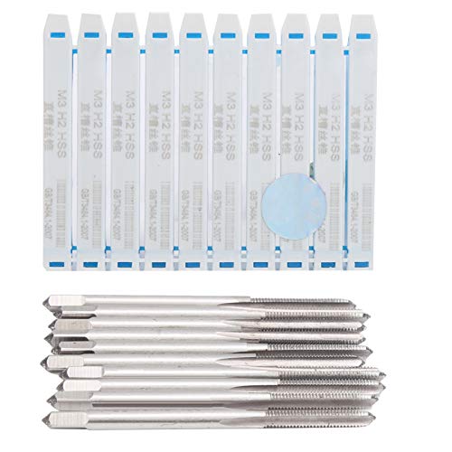 M3 x 0,5 mm/0,02 pol H2 HSS, rosca de mão direita durável de aço de alta velocidade