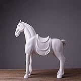 Naturharze, DSENIW QIDOFAN Crafts Allgemeines Resin Handwerk Großhandel kreative Hauptdekoration White Horse Modern Business Büro-Geschenke (25.5 * 9 * 26cm) Stilvoll und schön