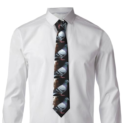 GFLFMXZW Pigeon Ties for Men Formal Classic Neck Tie Silk Necktie Novelty Tie for Business Wedding Party