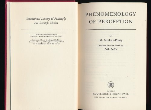 Phenomenology of Perception, 1967 fourth impres... B00133EQ3A Book Cover