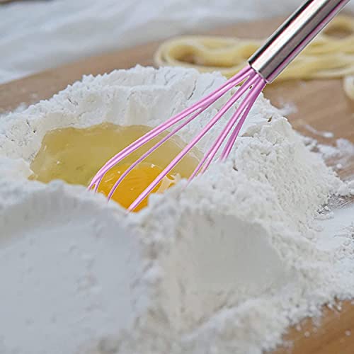 Image of Baskety Food Grade Silicone Rubber Spatula Set Non-Stick Kitchen Utensils for Baking, Cooking & Mixing (Pink)