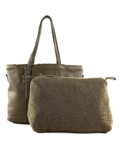 FREDsBRUDER Inside Out Shopper Olive sac à main en cuir