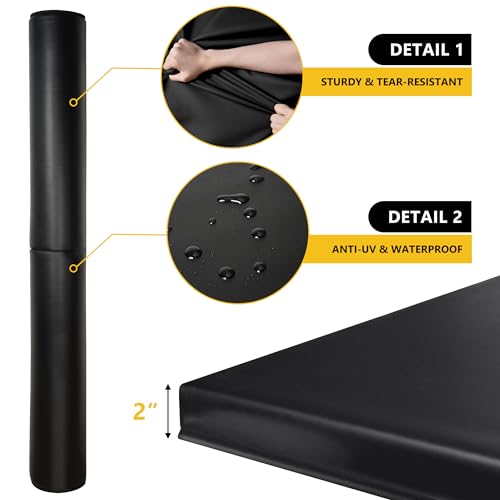 72\" Tall Basketball Pole Pad, All-Weather Round Basketball Pole Padding Outdoor, 2\" Thick Heavy Duty Wrap-Around Protective Pads for Adjustable & Fixed Height Basketball Hoop Poles - Thumbnail 3