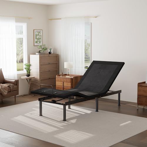 Emerspring Twin XL Adjustable Bed Base Frame, Electric Bed Base with Wireless Remote, Zero Gravity Bed, Head and Foot Incline, Anti-Snore,Easy Assembly