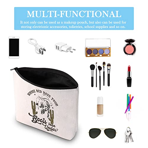 Country Music Themed Zipper Pouch Shania Merch Tour Gift Whose Bed Have Your Boots Been Umder Makeup Bag Gift for Country Music Fan (Boots Been Under Bag EU) - Image 3