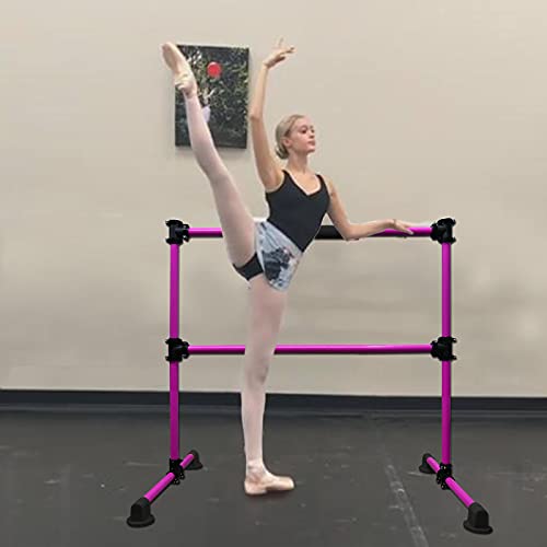 JC-ATHLETICS Updated Adjustable & Portable Ballet Barre Bar for Home Kids,Dance Barre Workout Equipment with Carry Bag,Free Standing,Lightweight and Easy to Move Around, 4Ft Tall