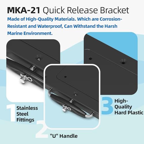 Sxkxm 1854021 MKA-21 Quick Release Bracket Compatible with Minn Kota Trolling Motor, Composite Quick Release Bracket for Ulterra, Terrova, PowerDrive, PowerDrive V2, PowerDrive Pontoon and Deckhand 40