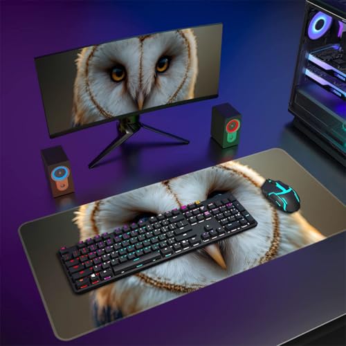 Alfombrilla de ratón para PC con diseño de búho y formato extendido 2