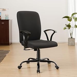 Green Soul® Seoul X Office Chair, Mid Back Mesh Ergonomic Home Office Desk Chair with Comfortable & Spacious Seat, Rocking-tilt Mechanism & Heavy Duty Metal Base (Black)