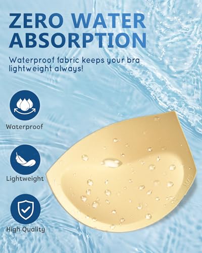 KSang Wateproof Super Thick Bathing Suit Inserts - Push Up Bra Pads Inserts Add 1-2 Cups Swimsuit Breast Enhancer for Bikini Sports Fits B/C