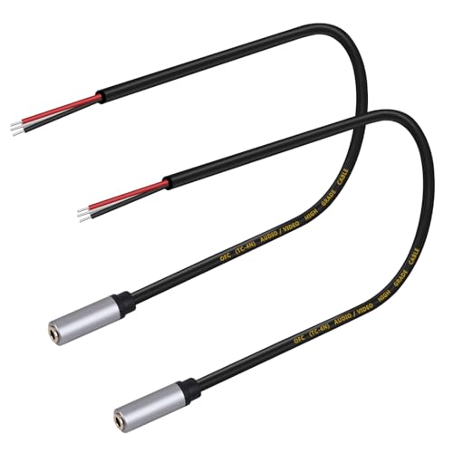 Cable audio 3.5mm hembra a cable abierto 12in pack 2 miniatura 5