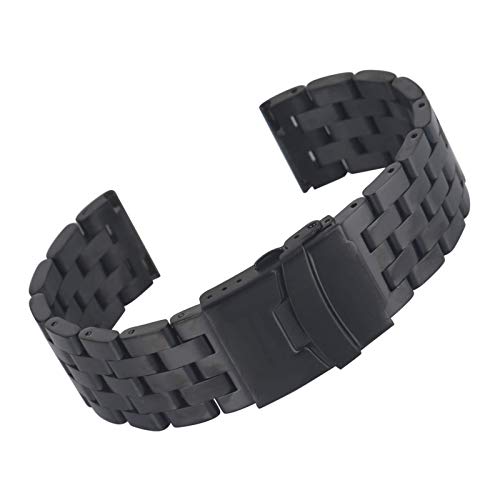 Bracelet de montre boucle déployante en acier argenté pour entrecorne de 20 mm et 22 mm
