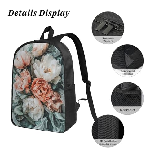 Minimalist Floral Backpacks 3 Pcs Multifunction High capacity Travel Backpack with Fun Graphic Cartoon Print for Hiking Commuting4