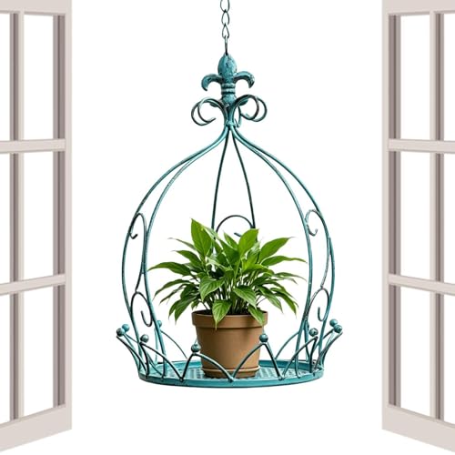 Support en métal extra robuste avec chaîne pour jardinière - 7