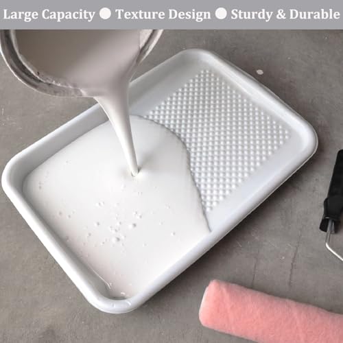 11-Pack 9 inch Disposable Plastic Paint Roller Tray -Come Up with Extra Metal Tray Liner - Ideal for DIY Painting House Projects by Greatandrew - Image 3