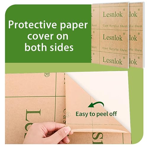 Image of Lesnlok 18 x 24 White Translucent Acrylic Sheet 1 /8 inch Thick 3mm Sone Side Matte Plexiglass Sheet,Transmittance73%, for Decoration, Lighting Fixtures (2, Matte Translucent White, 18 x 24 x 1 /8)