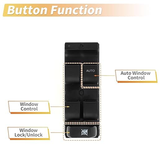 Front Right Driver Side Power Window Switch Window Control Switch for Suzuki APV 2004-2007 Black