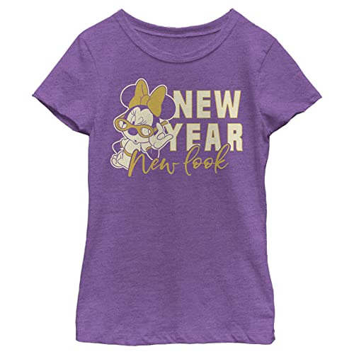 T-shirt Minnie Disney pour fille en coton chiné violet taille S