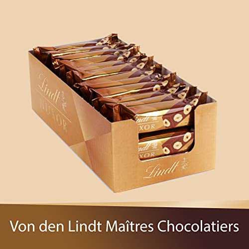Lindt NUXOR Schokoladenriegel Milch | 33g Riegel | Vollmilch-Schokolade mit ganzen gerösteten Haselnüssen | Schokoladengeschenk