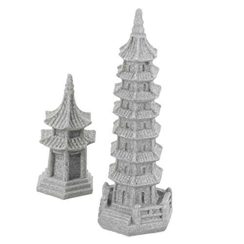 Toddmomy 2pezzi Statua Per Giardino Decorazione Landscape Ornamento Pagoda Per Bonsai e Giardinaggio Decorazione Interna Ed Esterna Per Casa e Giardino