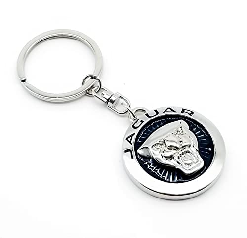 Arkosknight Creative Car Logo Keychain For Car 3D Chrome Metal Alloy Key Chain Gifts For Women And Men Keyring Universal Size(Jagvar Black) #TOP1