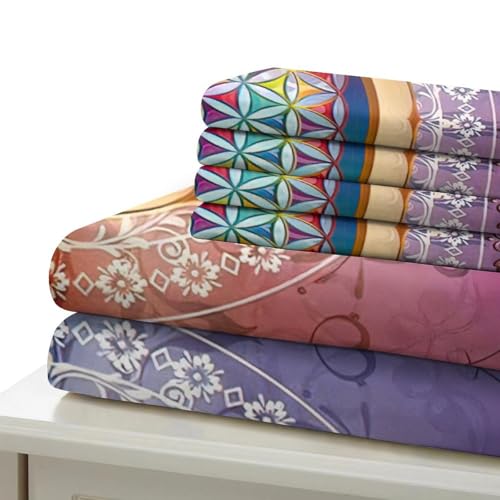 Parure de lit Fleur de Vie 3D de qualité supérieure en microfibre géométrie sacrée - 7