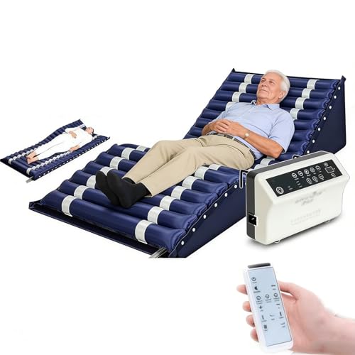 Colchón de aire antiescaras, sistema de presión alterna para la prevención de dolores, bomba ultrasilenciosa para tratamiento postrado en cama