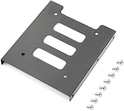 PASOW 2 Pack 2.5" to 3.5" SSD HDD Hard Disk Drive Bays Holder Metal Mounting Bracket Adapter for PC (Bracket + Blue Sata III Cables)