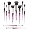 Premium Makeup Brush Set, 10pcs Complete Synthetic Kabuki Eye Shadow Concealer Make Up Brushes Beautiful Crystal Handle (Purple)