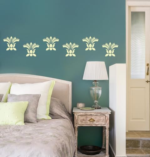 Asian Paints Royale Play Decor Stencil for Wall Painting | Cosmos Design | Reusable Stencil Painting for Home Decoration