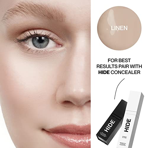 Hide Linen Medium/Full Coverage Liquid Foundation, Multi-Use Waterproof Foundation,Oil Free – Very Fair With Neutral Or Rosy Undertones, 1 Fl. Oz. (Linen) #TOP4