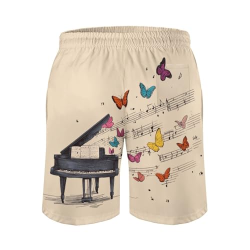 Music Notes Piano Mens Swim Trunks Quick Dry Board Shorts Beach Swimwear Bathing Suits3