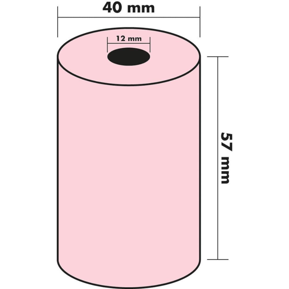 50 Bobines Thermiques TPE 57x40x12mm Rose Sans BPA FSC Compatibles Ingenico Verifone