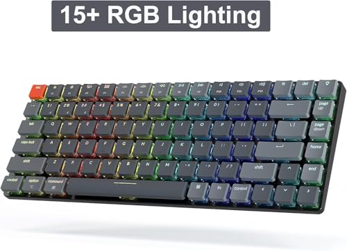 Image of Keychron K3 Version 2, 75% Layout 84 Keys Ultra-Slim Wireless Bluetooth /USB Wired Mechanical Keyboard with RGB Backlit, Hot-Swappable Low-Profile Keychron Optical Brown Switch for Mac Windows