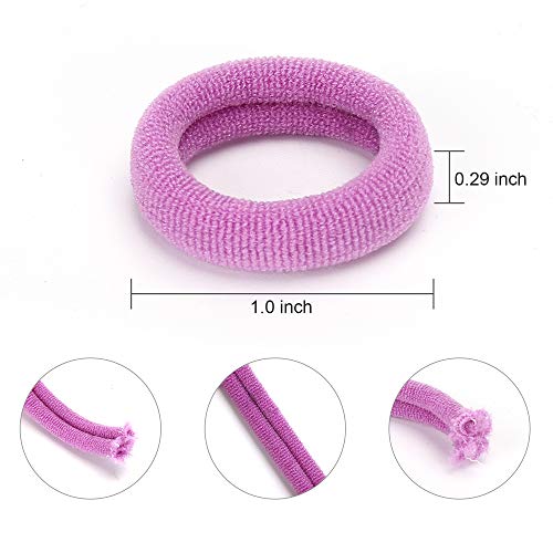 200PCS Cotton Seamless Baby Hair Bands – Mini Toddler Hair Ties – Soft Hair Elastics Ponytail Holders for Baby Toddlers Girls Kids, 1 Inch in Diameter, 10 Colors, by NineTong - Thumbnail 2