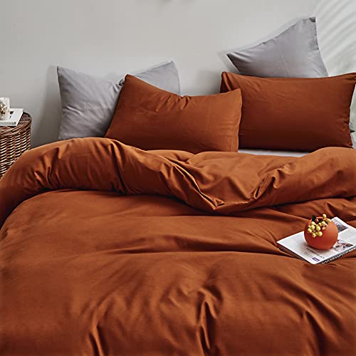 Houseri Burnt Orange Comforter Set Queen Rust Comforter Bedding Sets Full Size Terracotta Comforter Queen Caramel Solid Color Bed Comforter For Women Men Boys Girls Reddish Brown Comforter Queen Quilt #TOP1