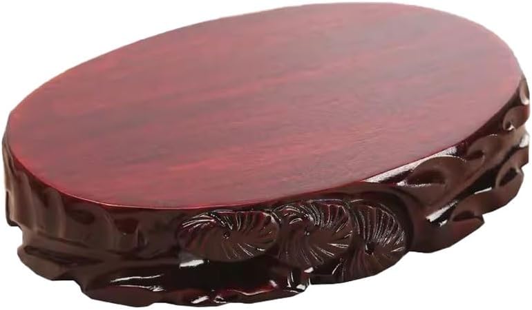 Bonsai Pedestal Vase Pedestal Stands Retro Solid Wood Odd Stone Base Entrance Hall Crafts Ornaments Heightened Base Flower Pot Jade Bracket Planter Stand Plant Holder(Small)