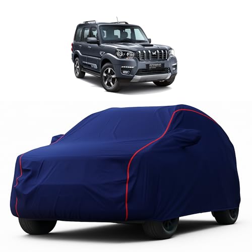 Image of Heavy-Duty Car Cover for Compatible with Mahindra Scorpio (2002 to 2025 All Models) Deluxe Car Protection Cover - Waterproof & UV-Resistant All-Season Exterior Protection