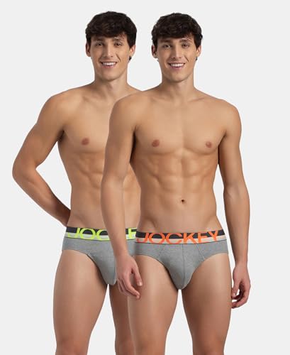 Image of Jockey FP02 Men's Super Combed Cotton Rib Solid Brief with Ultrasoft Waistband (Pack of 2)
