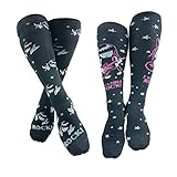 Women's Emily the Strange Fashion Knee High Socks - 2 Pair (KneeHi_6005_2pair, 2)