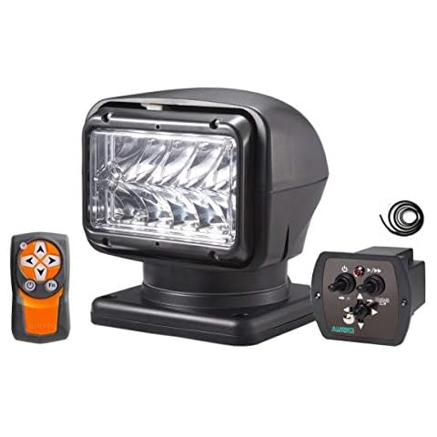 Saarwebstore LED Suchscheinwerfer 12-24 V 1200m Reichweite kabellose Fernbedienung und Joystick mit Kabel Arbeitscheinwerfer Deckscheinwerfer Farbe Schwarz Cover