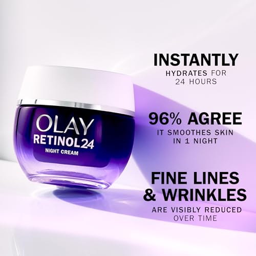 Olay Retinol 24 Night Cream Face Moisturiser, Skincare with Antioxidant Vitamin E Overnight Anti Aging Skin Care: Smooths, Renews and Hydrates, 50ml - Image 4